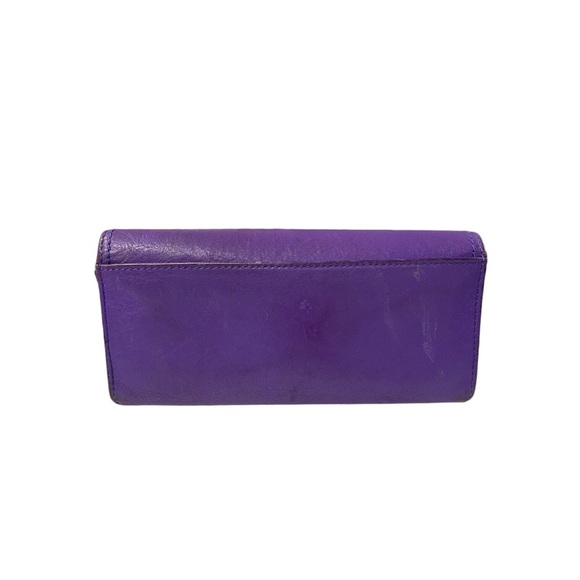 Coach Purple leather vintage folded wallet - Picture 2 of 10